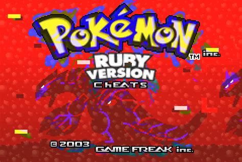 pokemon ruby cheats gba|All Pokemon Ruby Cheats (Full Tested List!) .